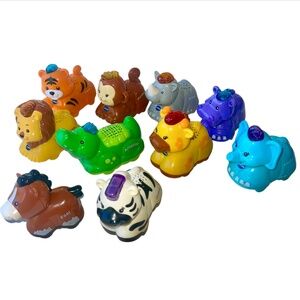 Vtech Go Go Smart Animals Wheels Lights & Sounds Lot of 10 Zebra Hippo Lion Zoo